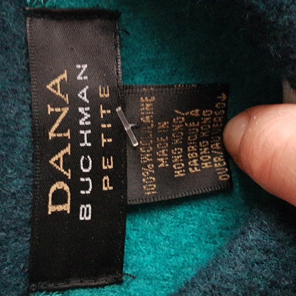 DANA BUCHMAN Petites Teal Wool Jacket Size XS/S - Picture 12 of 12